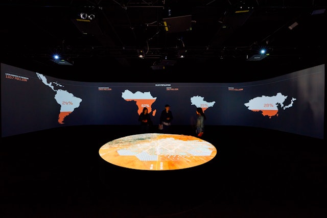 Infographic showing slum populations around the world.